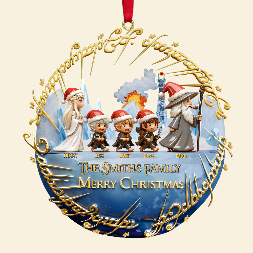 Family Walking To The Fantasy World Ornament, Personalized Gifts For Family 02qhtn081025-Homacus