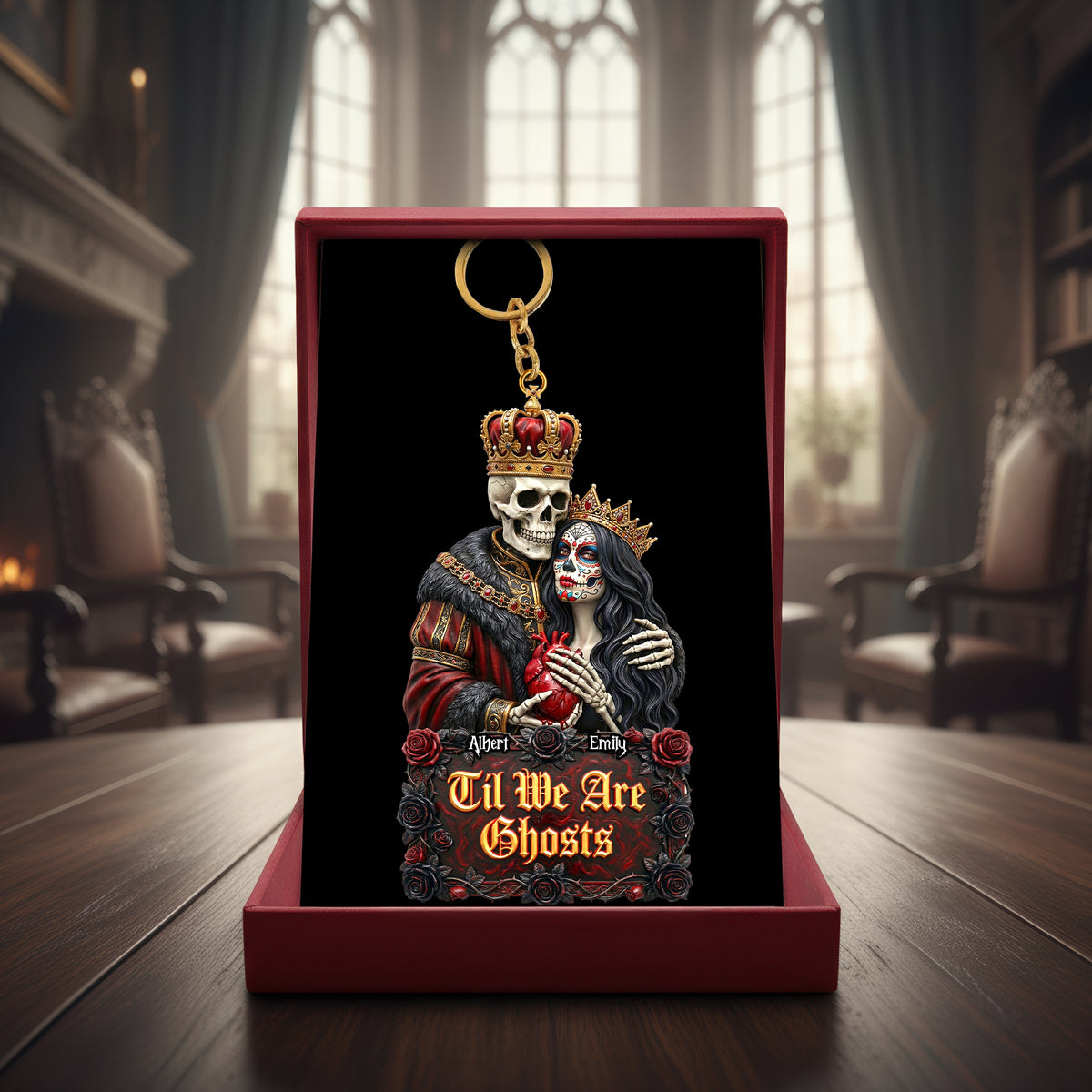 Skeleton Couple Keychain - Personalized Gifts For Couple 03huqn091225-Homacus