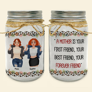 Personalized Gifts For Mom Mason Jar Light 03totn130125pa Mother Is Your Forever Friend-Homacus