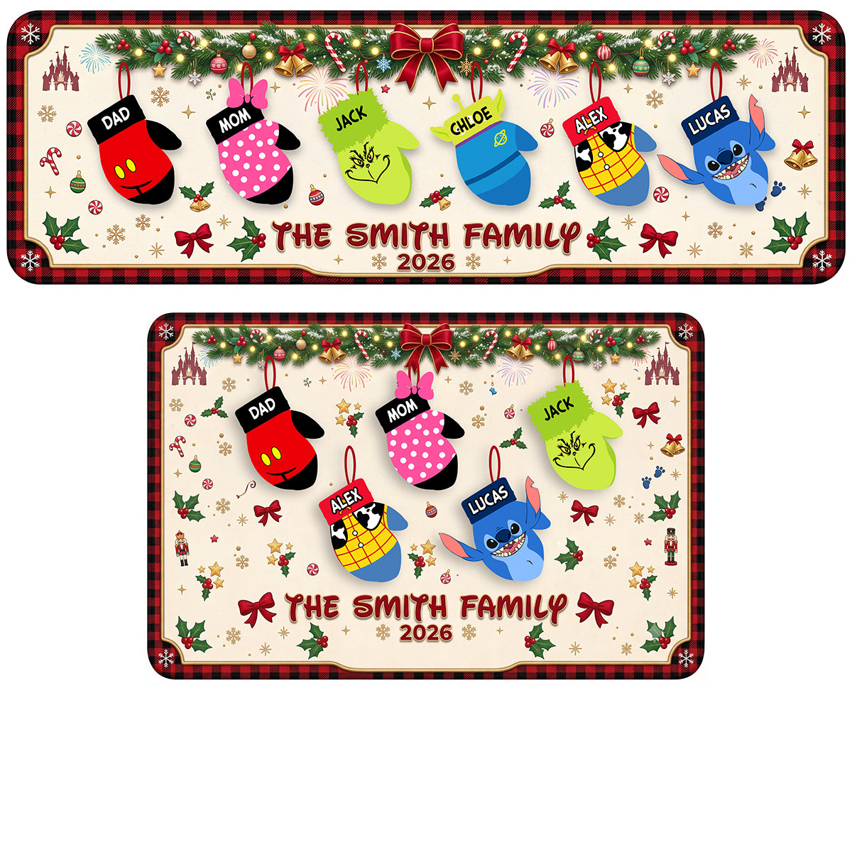 Christmas Glove Family Runner Rug - Personalized Gifts For Family Runner Rug 02NADT260826