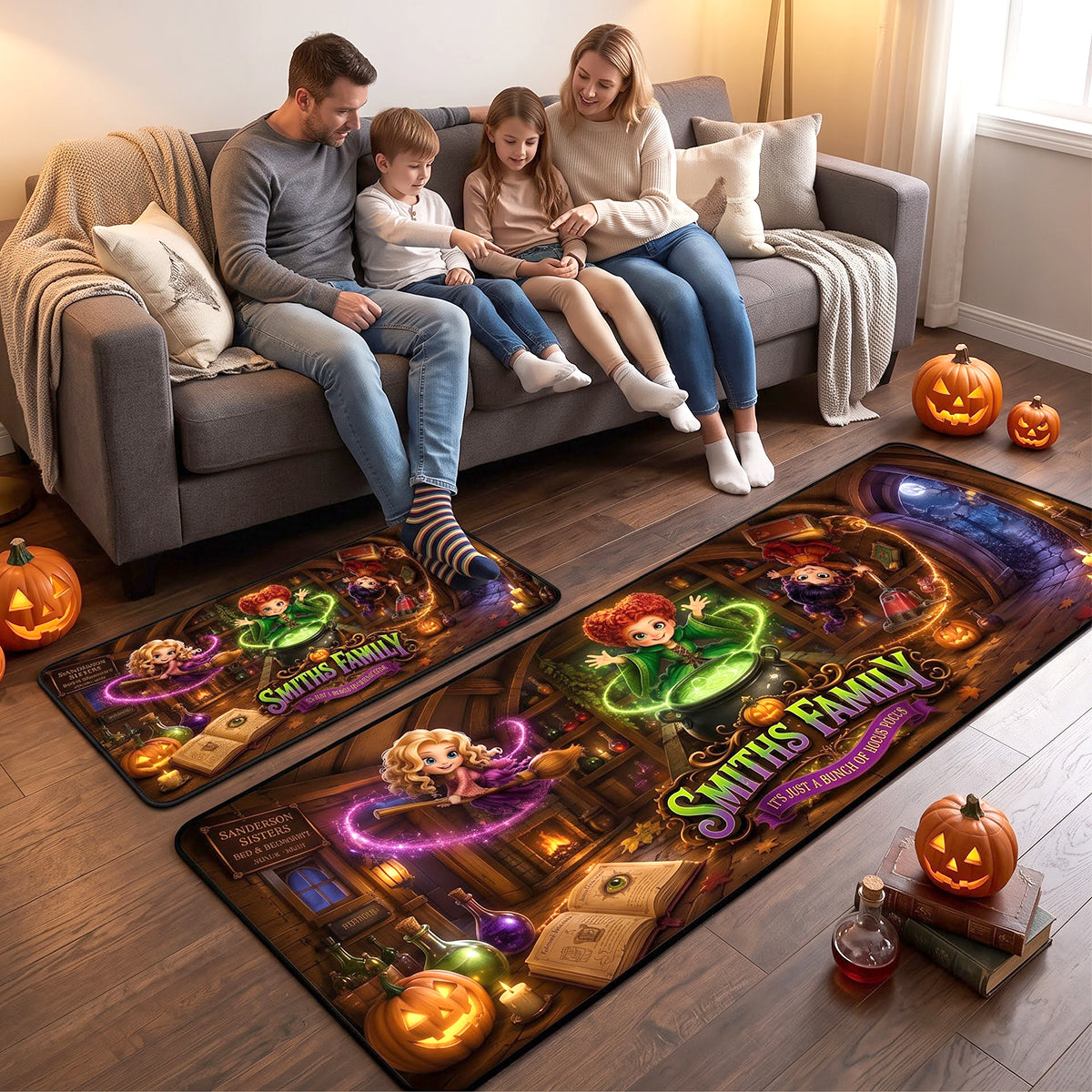Macabre Spell Sisters Runner Rug - Personalized Gifts For Family 03hatn050926