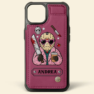 Horror Character Leather Flip Wallet Phone Case - Personalized Gifts For Horror Lovers 03nata200825-Homacus