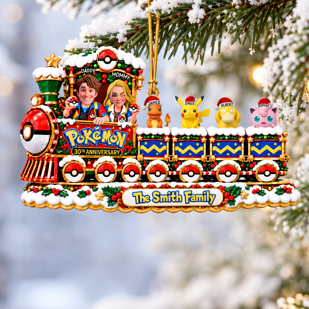 Family Lovely Train Adventure Acrylic Ornament - Personalized Christmas Gifts For Family 02ohqn280926-Homacus