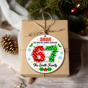 Family Survival Year Ceramic Ornament - Personalized Gift For Family 02HULU191125-Homacus