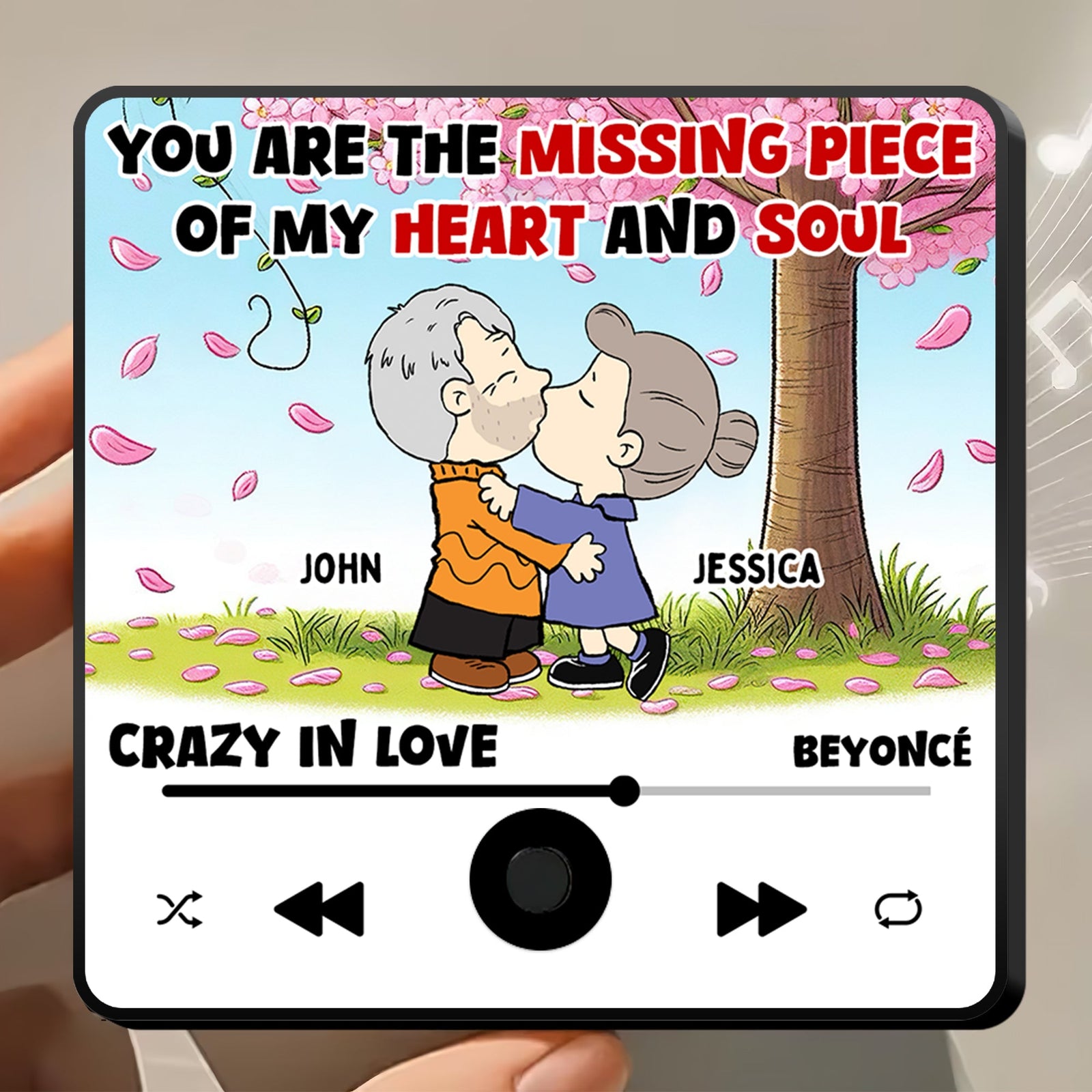 Personalized Gifts For Cartoon Lover Music Fridge Magnet Missing Piece Couple 01XQDT271224HG-Homacus