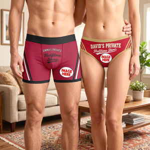 Matching Game Day Couple Men & Women Boxer Briefs - Personalized Gift For Sporty Couples 03HUTN120926-Homacus