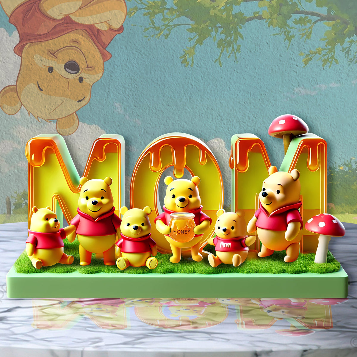 Personalized Gifts For Mom Acrylic Plaque, Adorable Bear Cub 03TGLU040425-Homacus