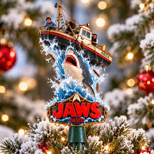 Shark Attack Christmas Tree Topper - Personalized Gifts For Movie Lovers 02naqn170926-Homacus