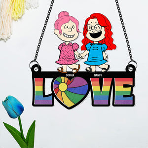 Personalized Gifts For LGBT Couple Suncatcher Ornament 01KAPU190624HH-Homacus