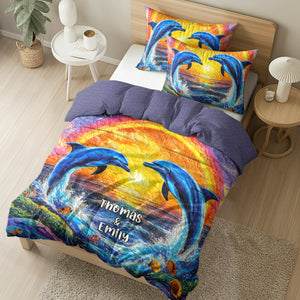 Gifts For Dolphin Couple Quilt Bedding Set Special Line 06qnqn170125-Homacus