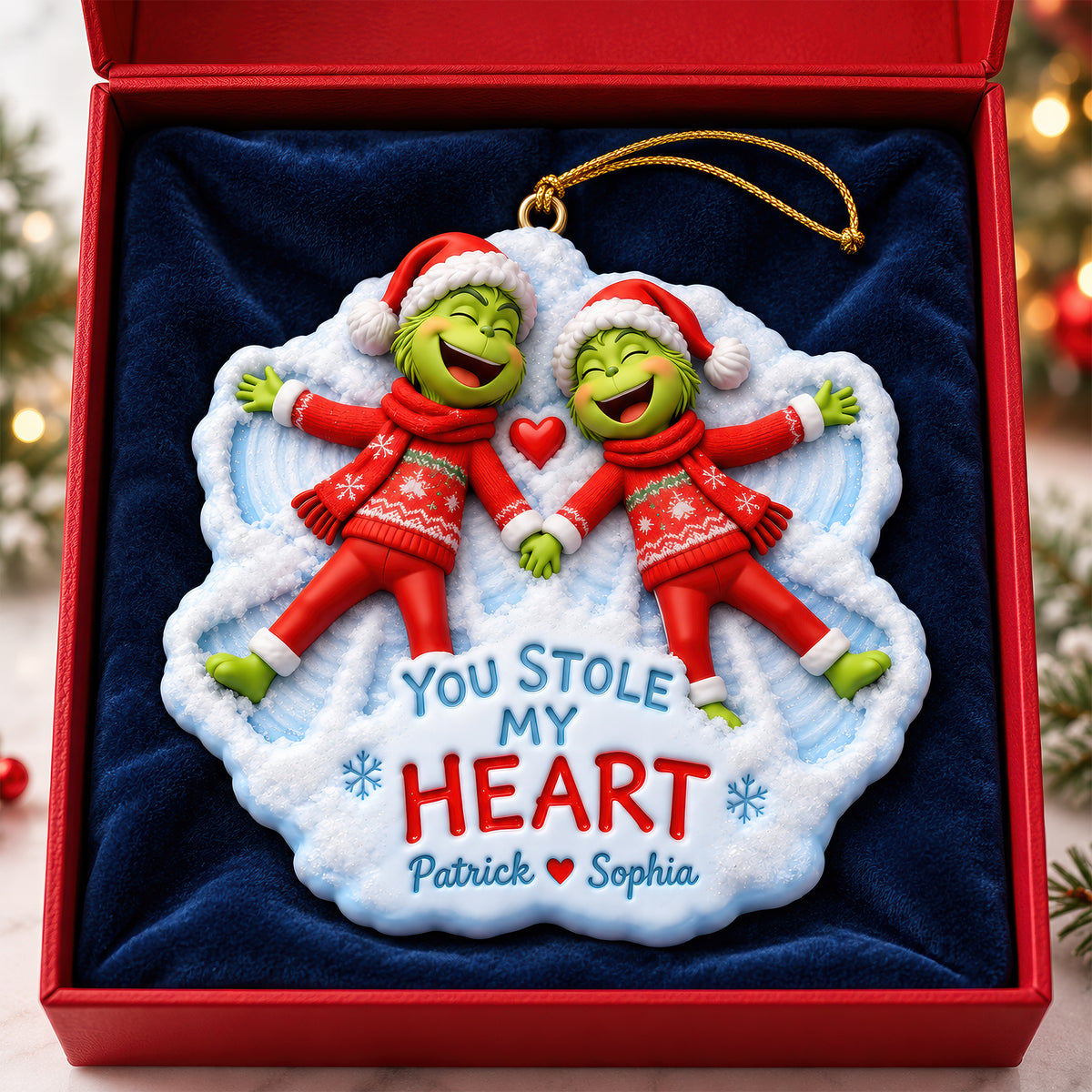 Snowy Sweethearts Christmas Ornament - Personalized Gifts For Couples 01TOQN260926