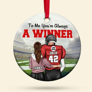 Personalized Ceramic Ornament Gifts For Football Couple 05ACDT081024TM-Homacus