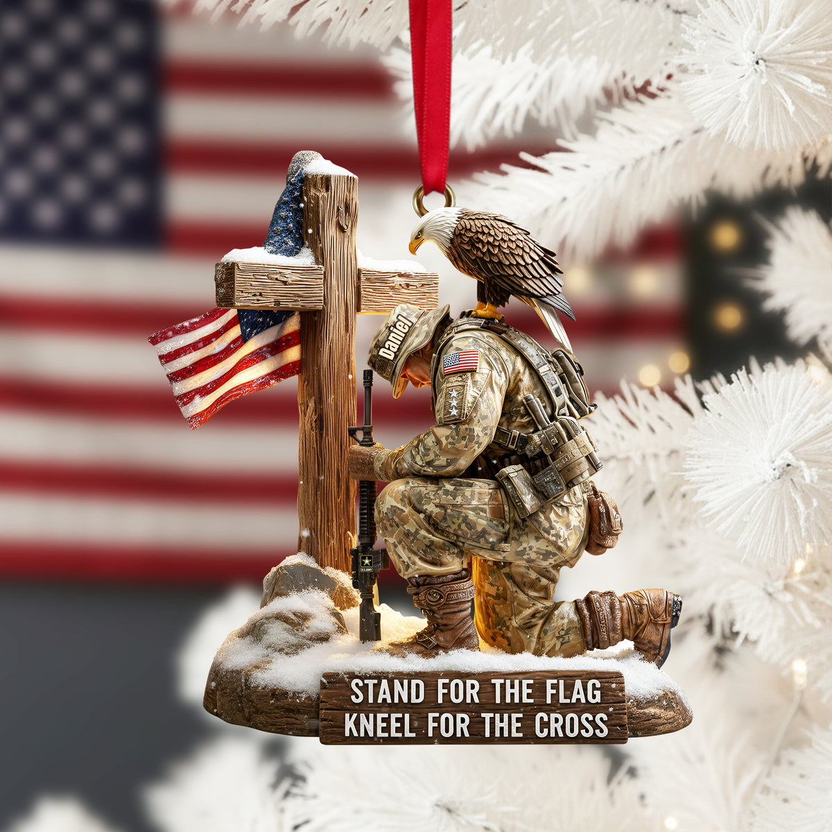 Faithful Warrior Christmas Ornament - Personalized Gift For Veteran 04TGLU151025-Homacus