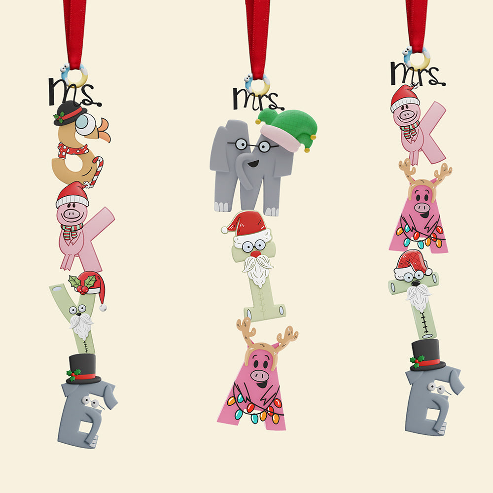 Book Teacher Alphabet Name Acrylic Ornament, Personalized Gifts For Christmas 03nata061125-Homacus