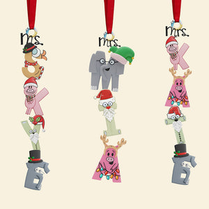 Book Teacher Alphabet Name Acrylic Ornament, Personalized Gifts For Christmas 03nata061125-Homacus