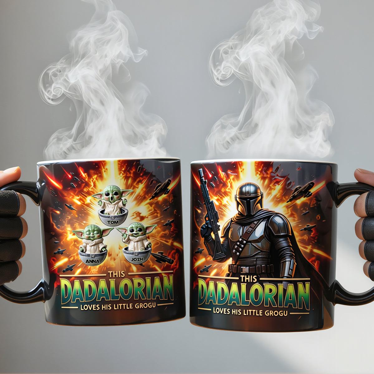 Warrior Dad And Kids Magic Coffee Mug - Personalized Gifts For Dad 03TODT220526-Homacus