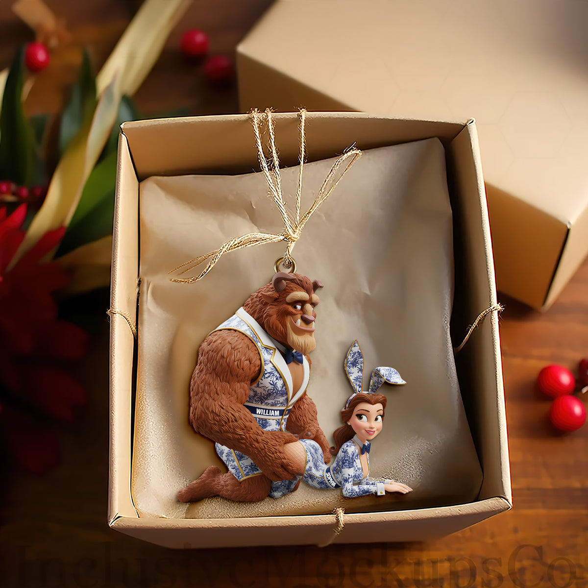 Cheeky Fairytale Couple Ornament - Personalized Gifts For Couple 05ohlu031025-Homacus