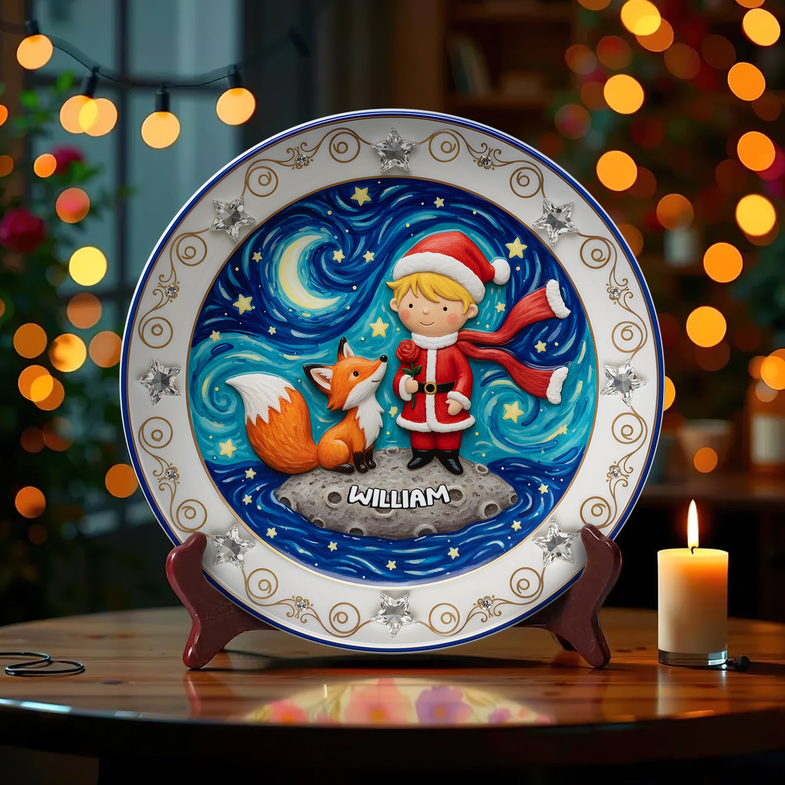 Cute Boy Ceramic Round Plate - Personalized Gifts 07palu011125-Homacus