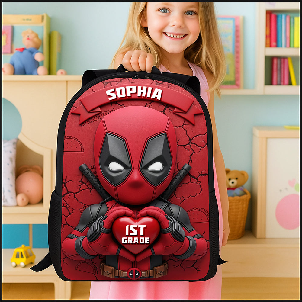 Red Warrior Themed School Bag - Personalized Gifts For Kids 04ohqn050825-Homacus