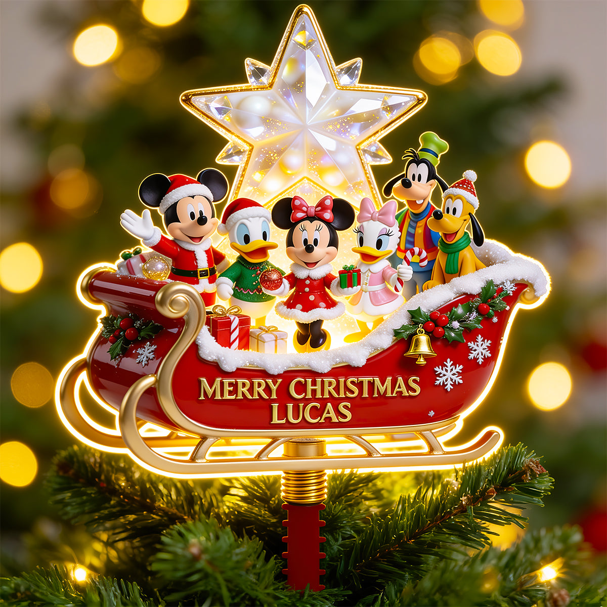 Merry Christmas Tree Topper - Personalized Christmas Gifts For Family 02pgdt210826