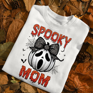 Personalized Gifts For Mom Glitter Shirt, Spooky Mama 01qhqn180924-Homacus