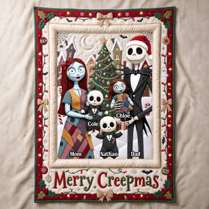 Spooky Family Merry Xmas Blanket - Personalized Christmas Gifts For Family 06padt280926