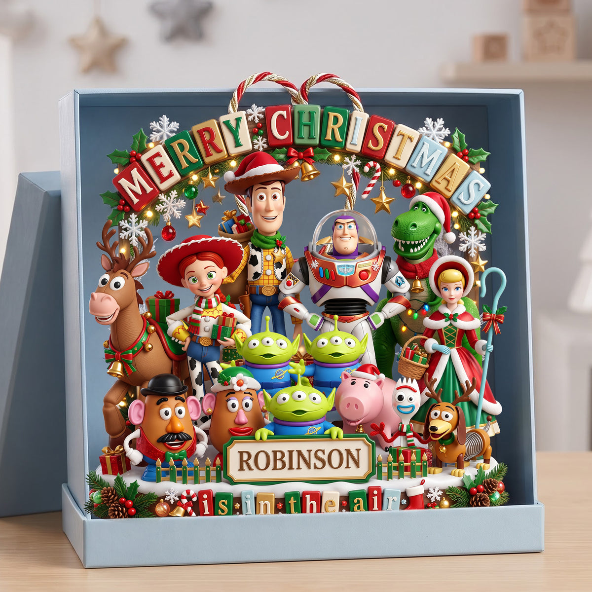 Holiday Friends Acrylic Sign – Personalized Christmas Family Keepsake 01PALU010826-Homacus