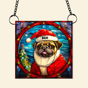 Pug Dog Christmas Acrylic Suncatcher Ornament 04HUMH100924 Gifts For Dog Mom Or Dog Dad-Homacus