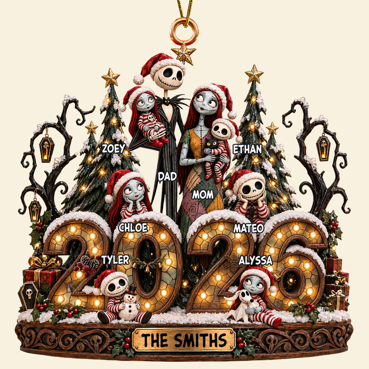 Spooky Family Christmas Ornament - Personalized Gifts For Family 01padt051026-Homacus