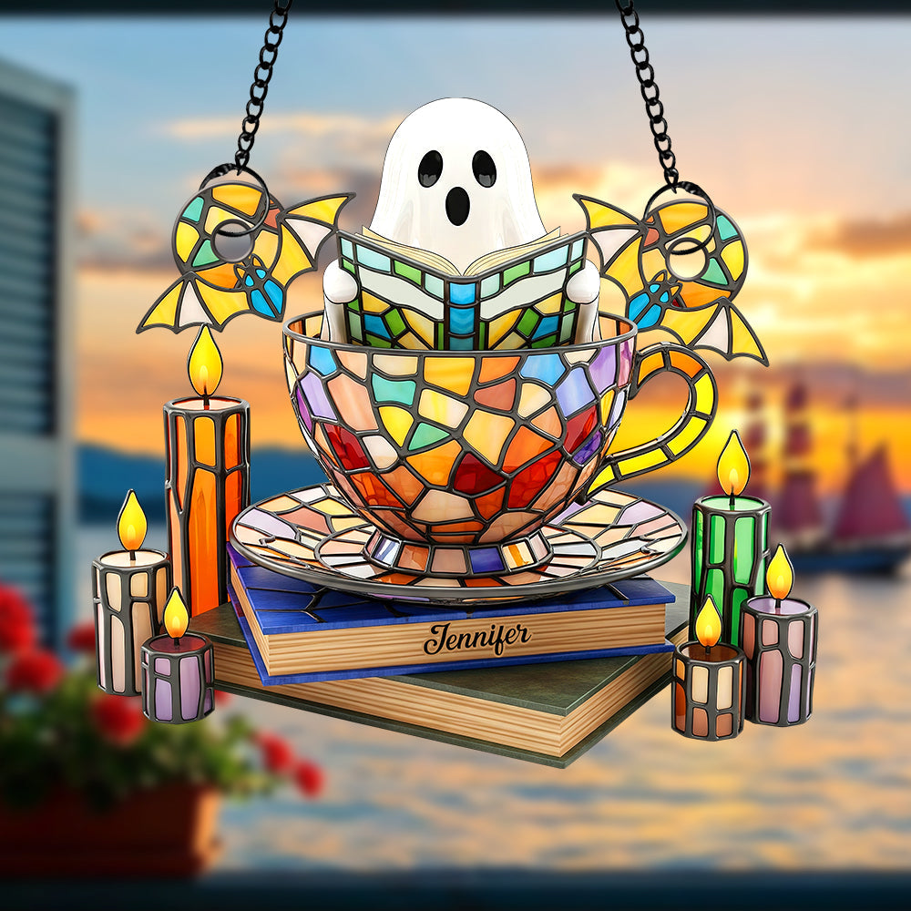 Ghost Tea Cup Suncatcher Ornament – Personalized Gifts For Book Lovers 04naqn120825-Homacus
