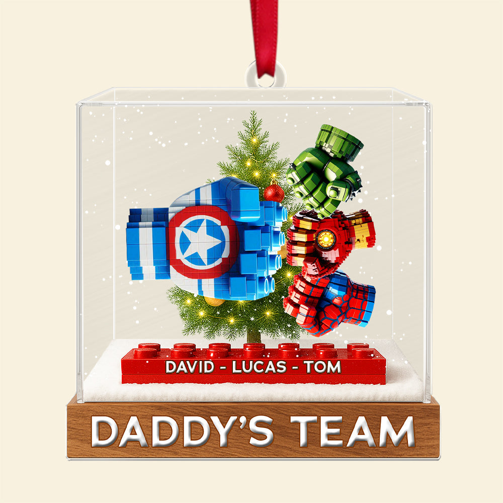 Daddy's Dream Team Personalized Christmas Gifts For Dad Acrylic Ornament 03ohtn110825-Homacus