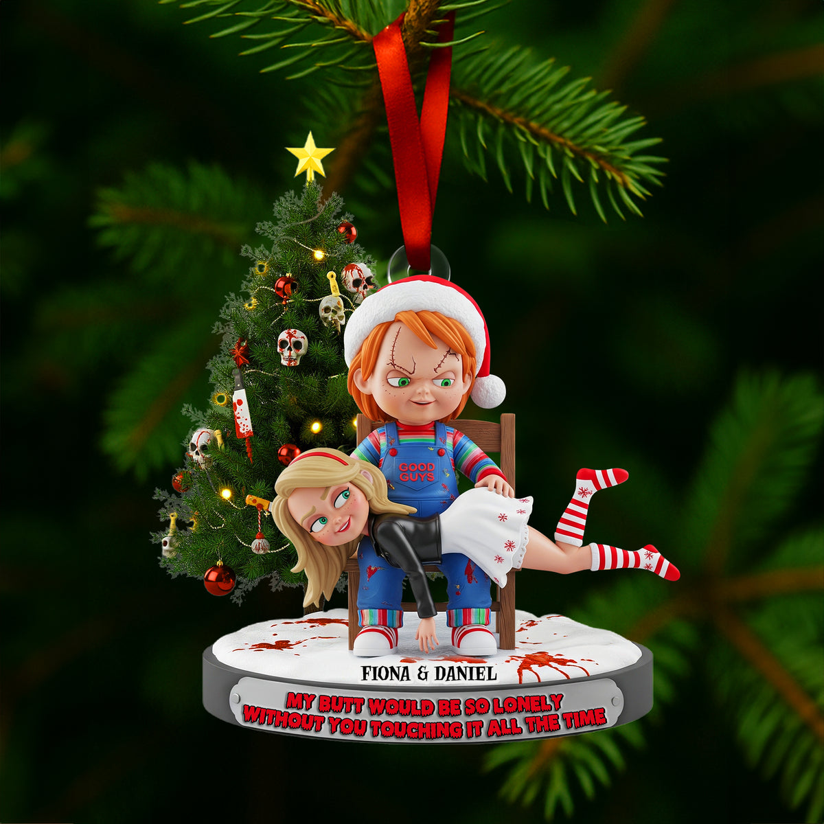Mischievous Doll Couple Ornament - Personalized Christmas Gifts For Couple 01NALU090925-Homacus