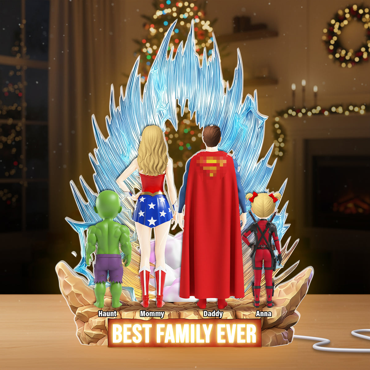 Best Family Ever Acrylic Light Box - Personalized Gifts For Family 02OHLU291025-Homacus