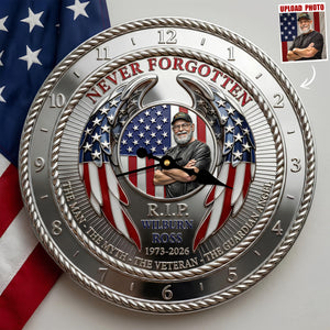 Veteran In Heaven Wall Clock - Personalized Keepsake To Remember Lost Veteran 04QHDT200126-Homacus