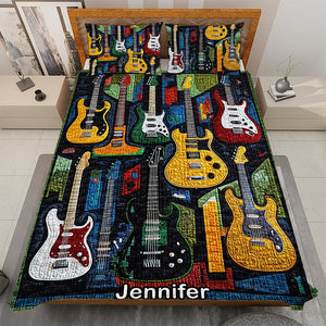 Personalized Gifts For Guitar Lovers Quilt Bed Set 09QNQN301224-Homacus