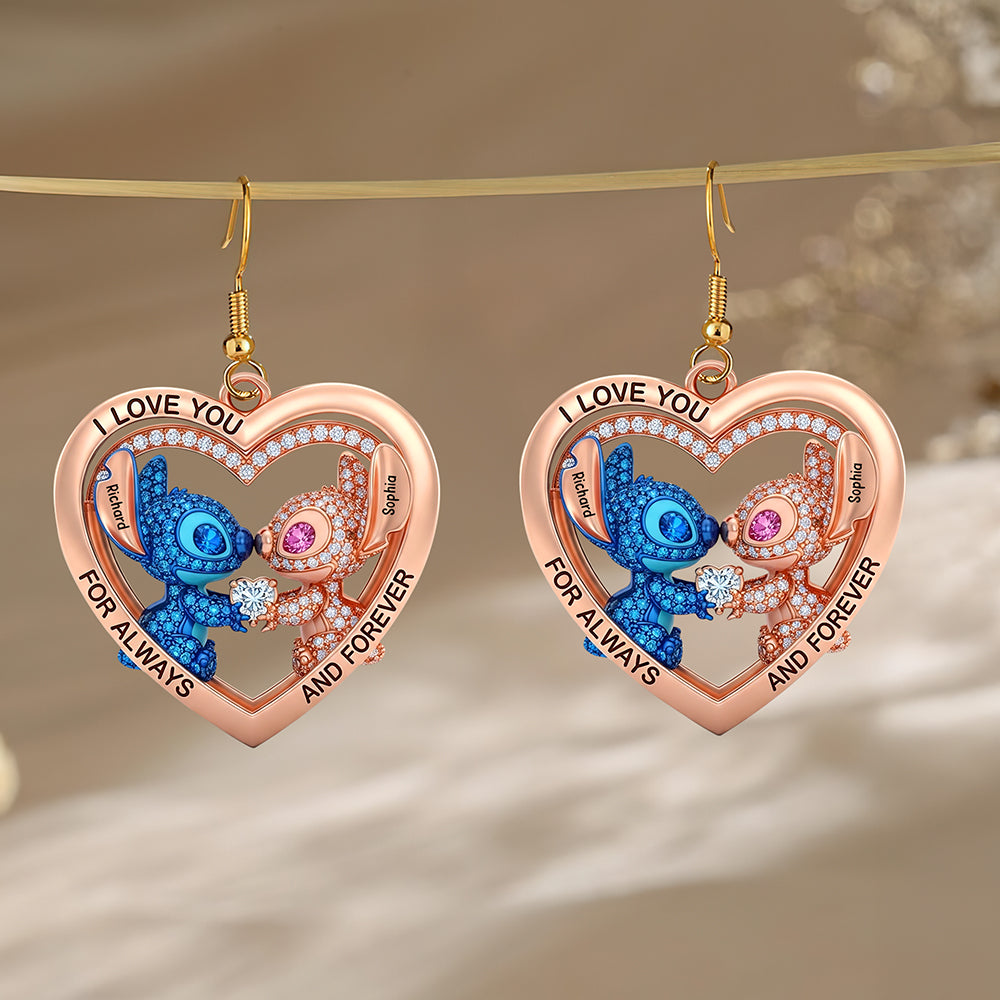 Cute Blue Monsters Earrings - Personalized Gift For Her 05TGQN160625-Homacus