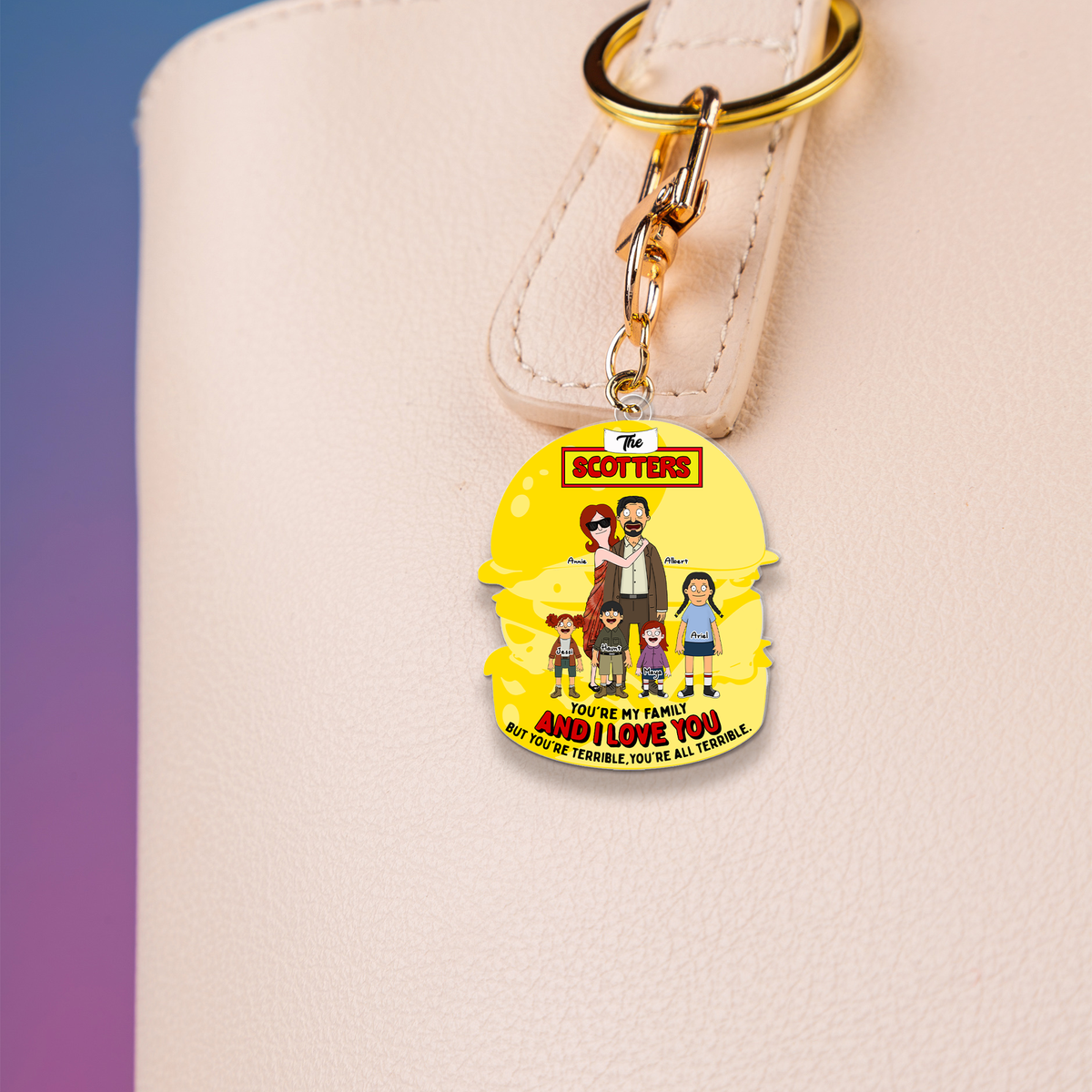 Personalized Gifts For Family Keychain 01hulu070225hg-Homacus