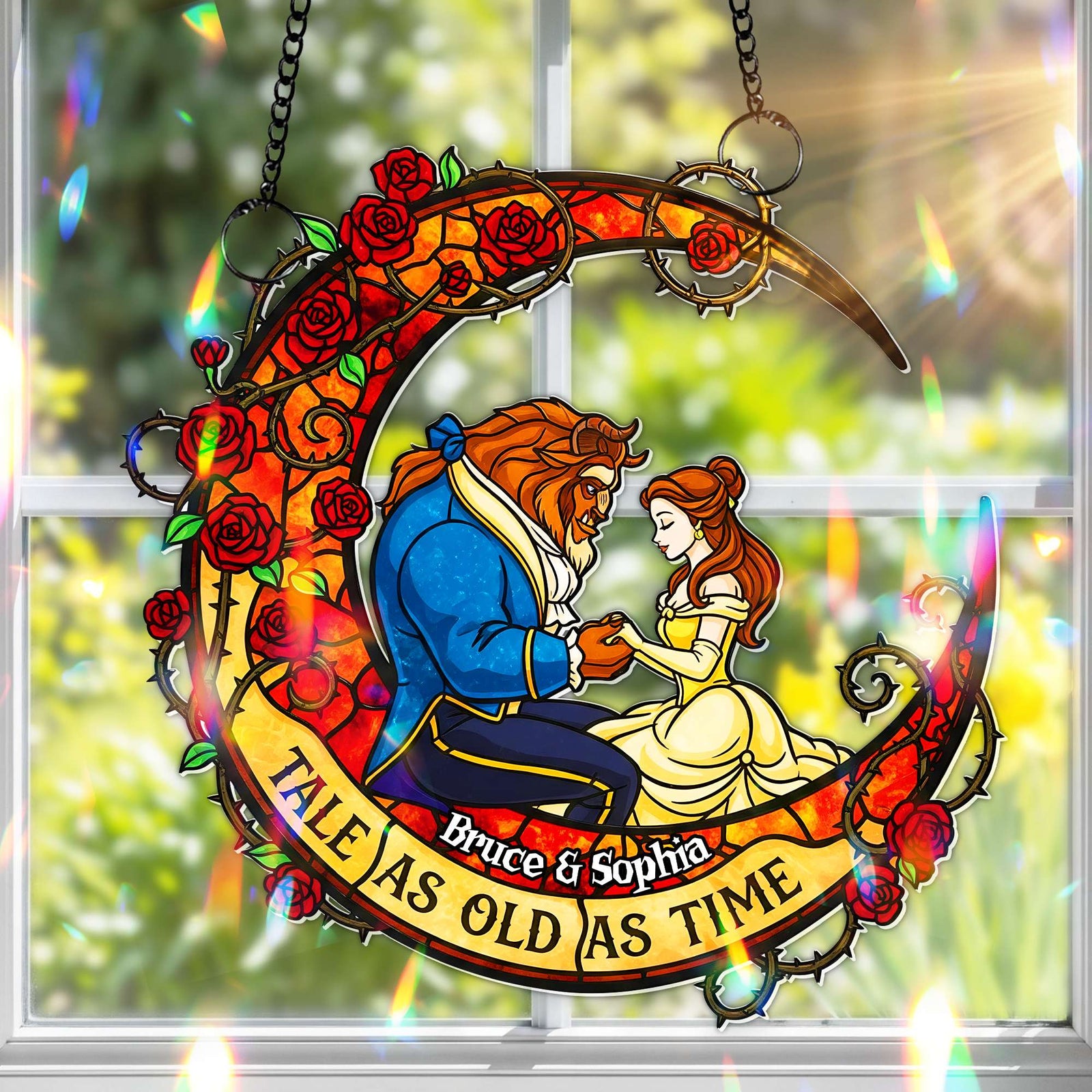Fairytale Couple Suncatcher Ornament - Personalized Gifts For Couple 01HULU080825-Homacus