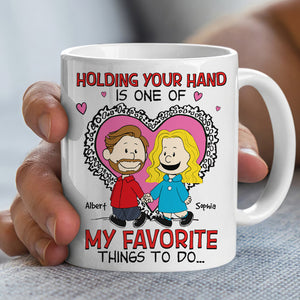 Personalized Gifts For Couples White Mug 04HUQN200724HH Couple In Love Walking Hand In Hand-Homacus
