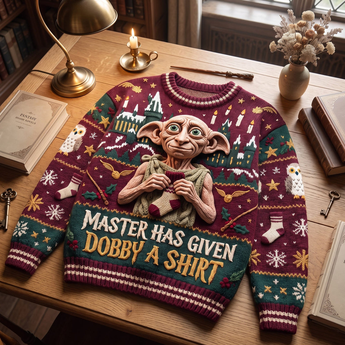 Festive Mascot Knitted Ugly Sweater - Personalized Gifts For Christmas 03NAQN140826-Homacus