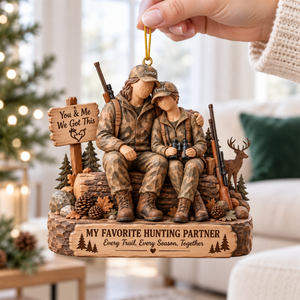 Hunting Partner Wood Effect Ornament - Personalized Gifts For Hunting Couple 02qhqn191026-Homacus