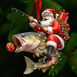 Badass Fishing Santa Acrylic Ornament, Personalized Gifts For Fishing Lovers 02qhqn311025-Homacus