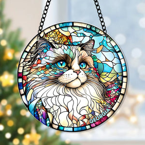 Personalized Gifts For Cat Lover Suncatcher Ornament 01KAQN280824-Homacus