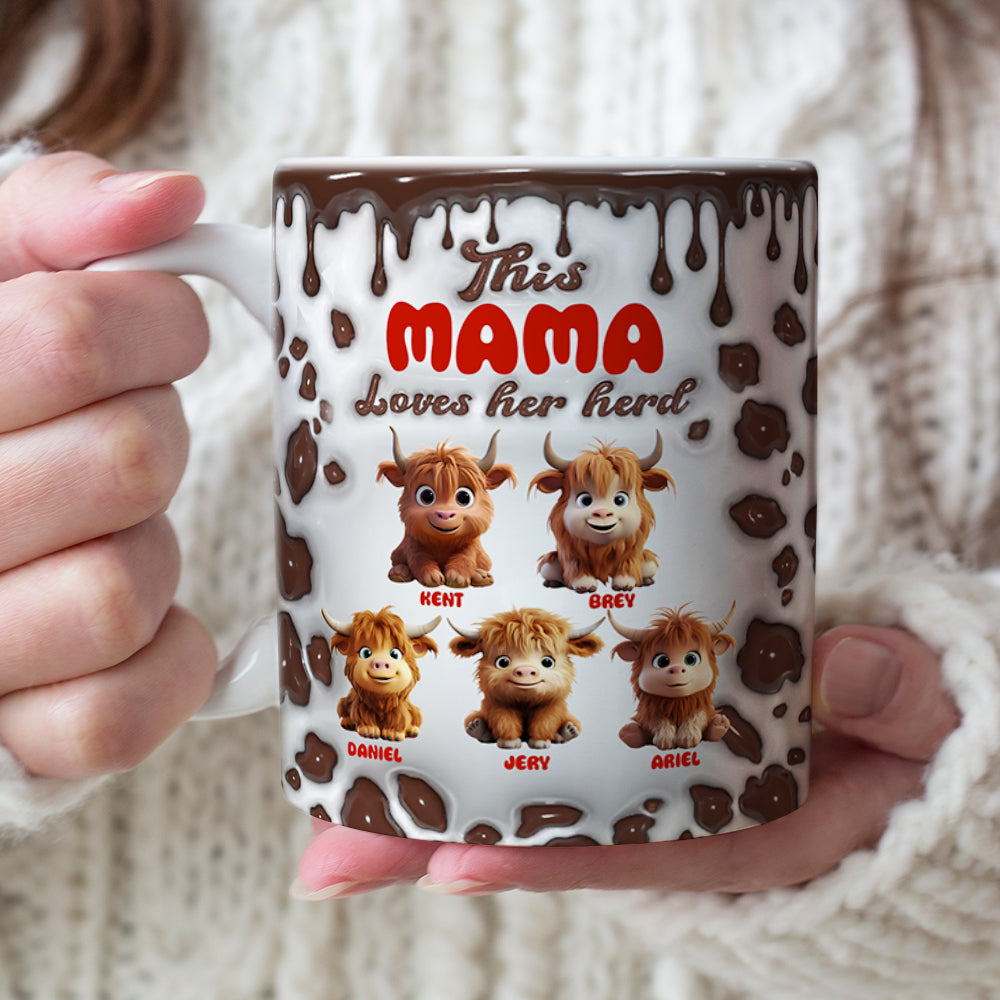 Personalized Gift For Highland Cow Mom Inflated Coffee Mug 04KALU200225-Homacus
