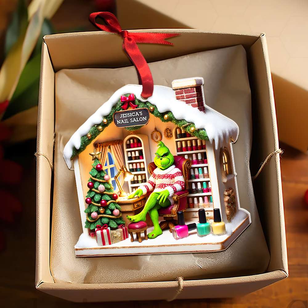 Personalized Gifts Nail Salon Green Monster Acrylic Ornament 044TGMH141124-Homacus