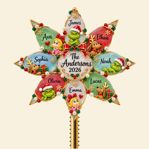 Christmas Family Tree Topper - Personalized Gifts For Family Acrylic Christmas Tree Topper 02HUDT071026-Homacus