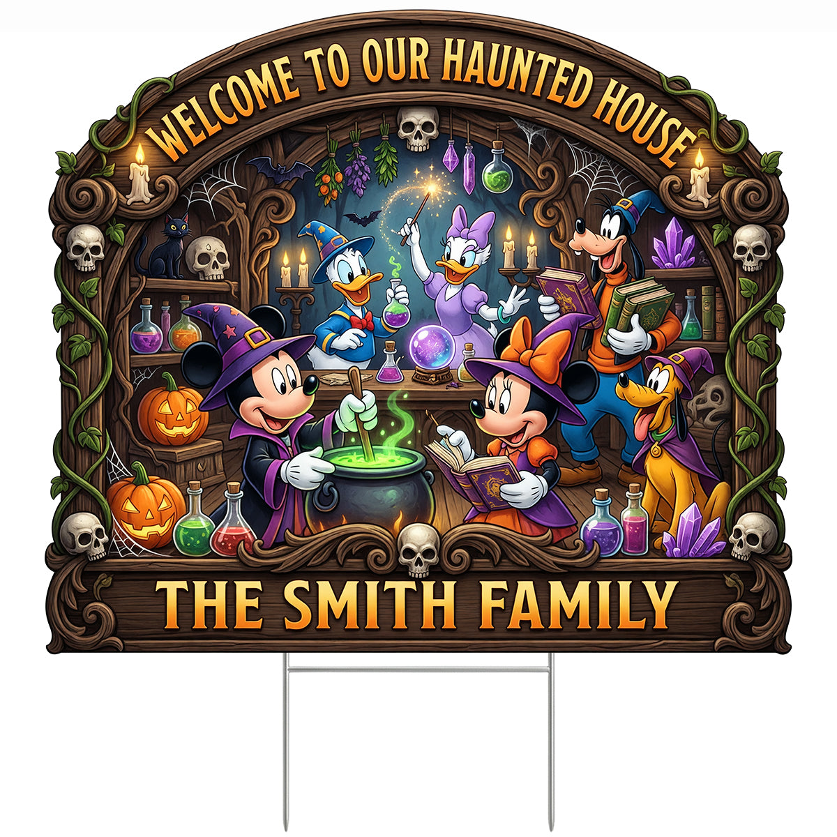 Welcome To The Haunted Crew Yard Sign - Personalized Gifts For Family 08TODT040826