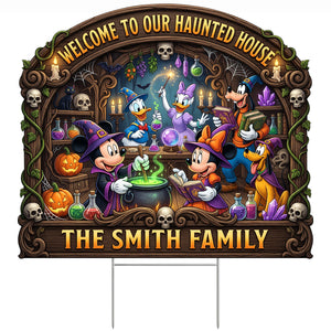 Welcome To The Haunted Crew Yard Sign - Personalized Gifts For Family 08TODT040826