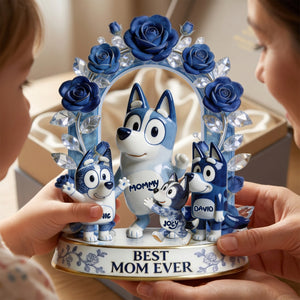 Best Mom Ever Toile De Jouy Acrylic Plaque - Personalized Gifts For Mothers 03pglu140426-Homacus