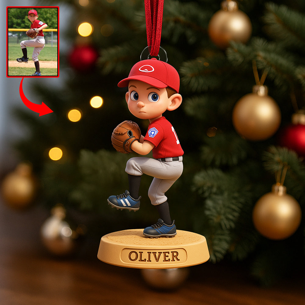 Baseball Kid Acrylic Ornament - Custom Photo Gifts For Baseball Lovers 01pgqn280825-Homacus